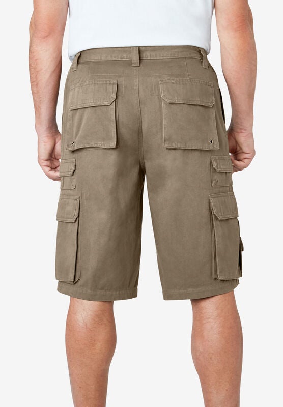 Dark Brown 50 Big Boulder Creek by Kingsize Mens Big /& Tall 12 Side-Elastic Stacked Cargo Pocket Shorts